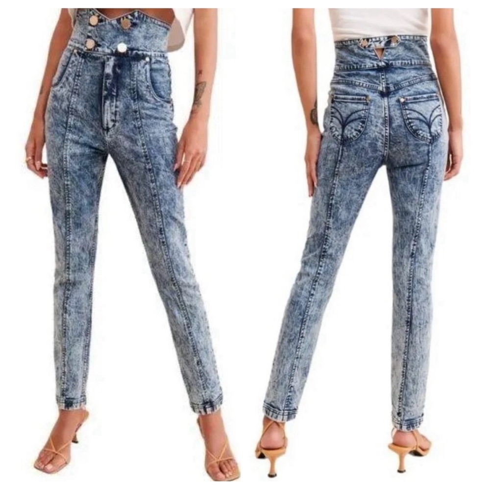Alice McCall We Dissolve Acid Wash High Waisted Skinny Jeans